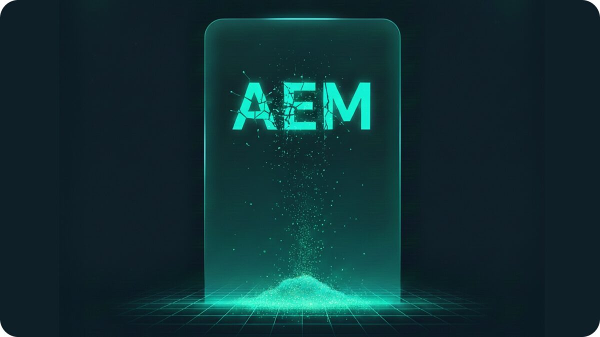 Futuristic image of AEM logo