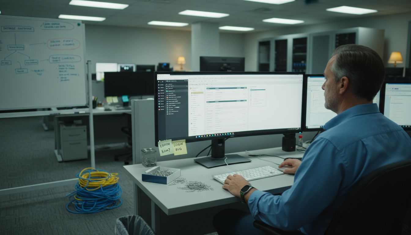 Gerente de TI configura un CMS enterprise