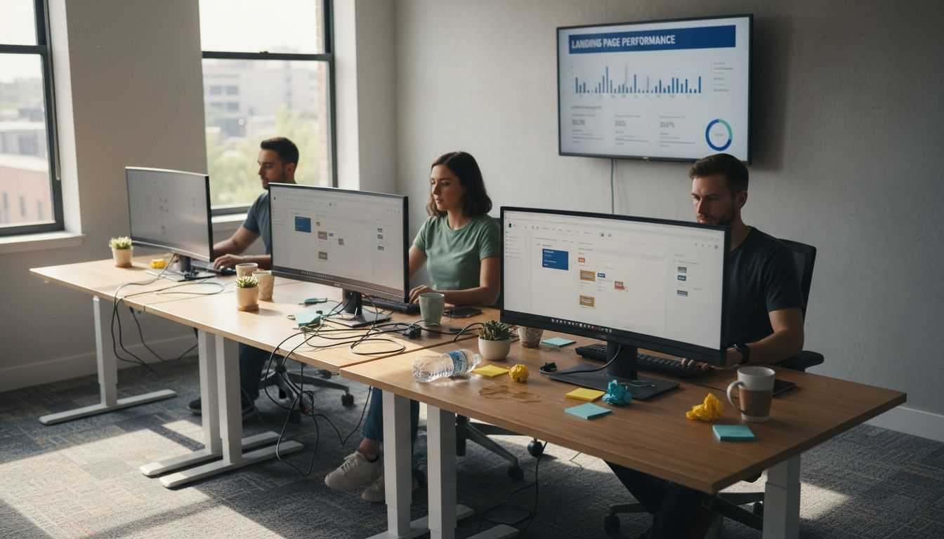 Equipo construye una campaña usando herramientas de CMS no-code
