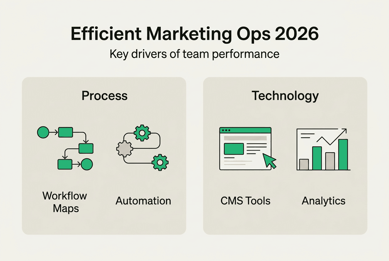 Infografía de los factores que impulsan la eficiencia de marketing operations