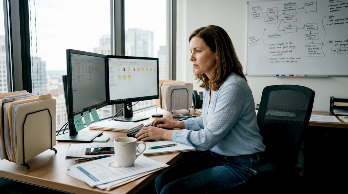 Manager searching files in enterprise workspace