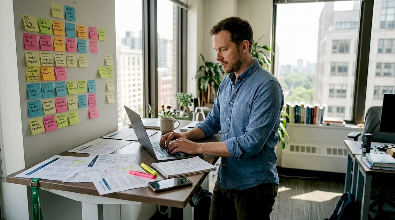 Estratega planifica el flujo de trabajo de contenido en WordPress