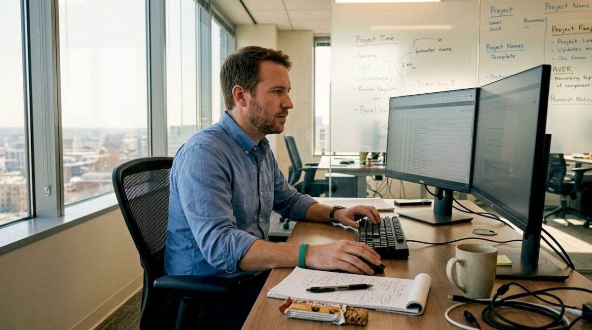 IT manager reviews web traffic logs