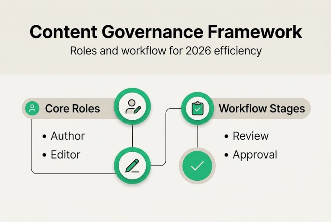 Infografía que muestra un framework de gobernanza de contenido