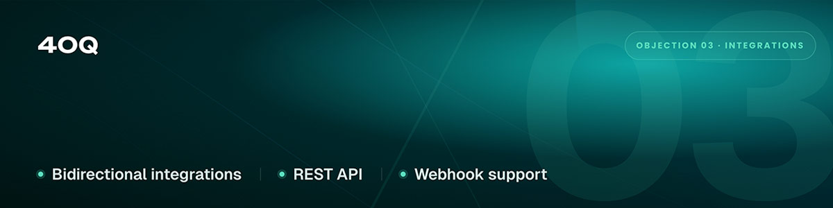 WordPress enterprise integration capabilities: bidirectional integrations, REST API, and webhook support.